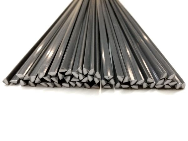 Kunststoffschweißdraht PVC-U hart 6mm Dreikant Grau 1kg Stäbe top | az-reptec